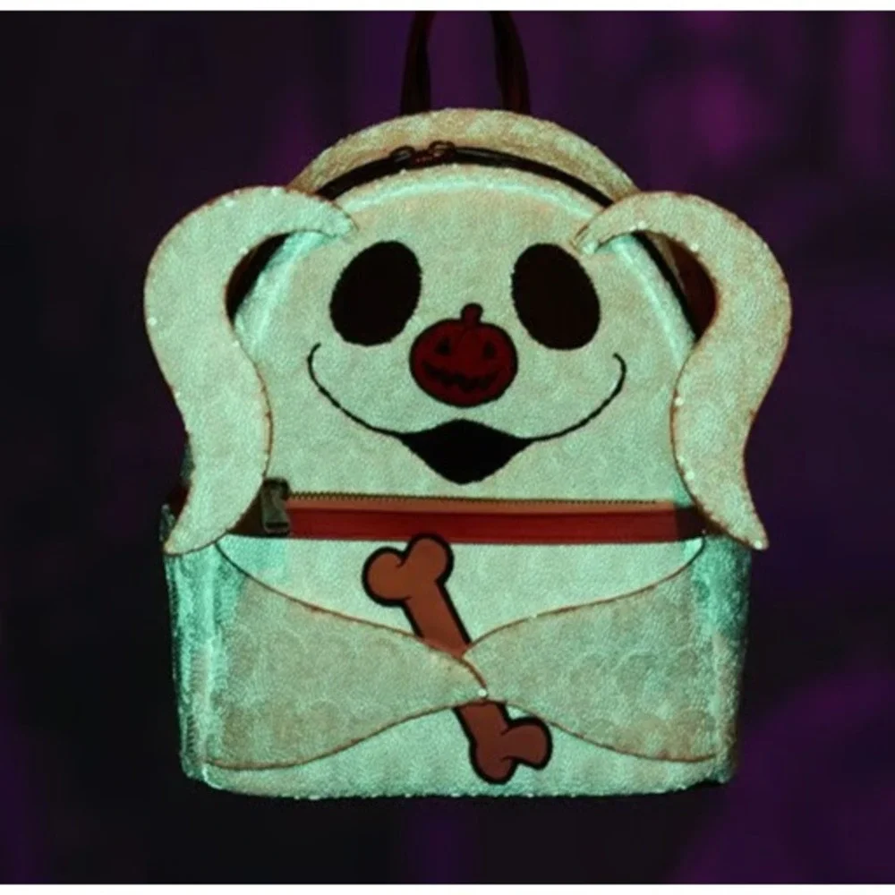 Loungefly‎ Disney The Nightmare Before Christmas Zero Sequin Glow Mini Backpack